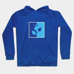 Flower, blue abstraction Hoodie